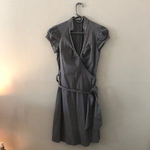 Express Wrap Dress Vintage Navy Pin Stripe Sz 2